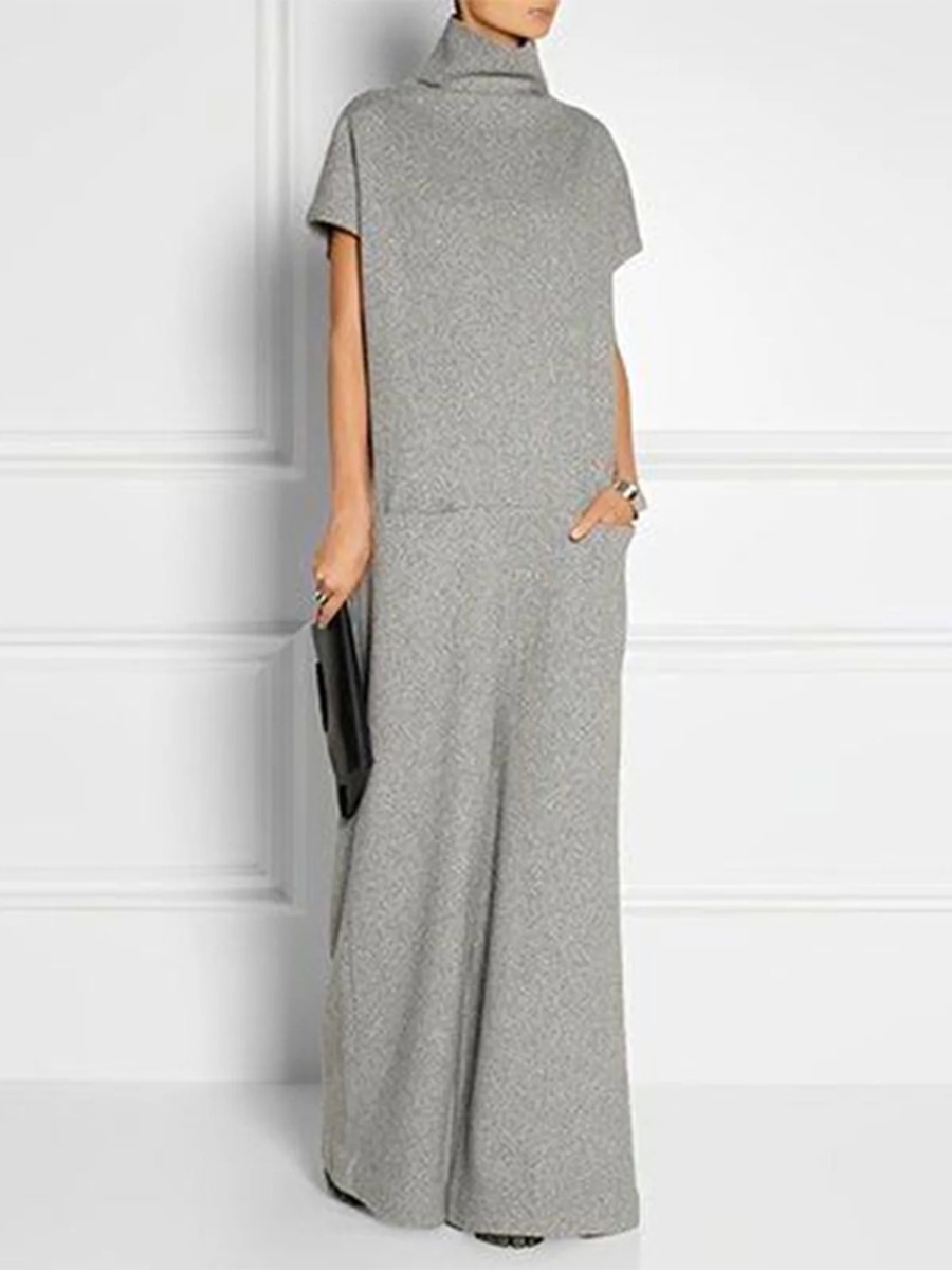 Women Formal Wear Zara - Freeacy-vestido informal gris liso para mujer,