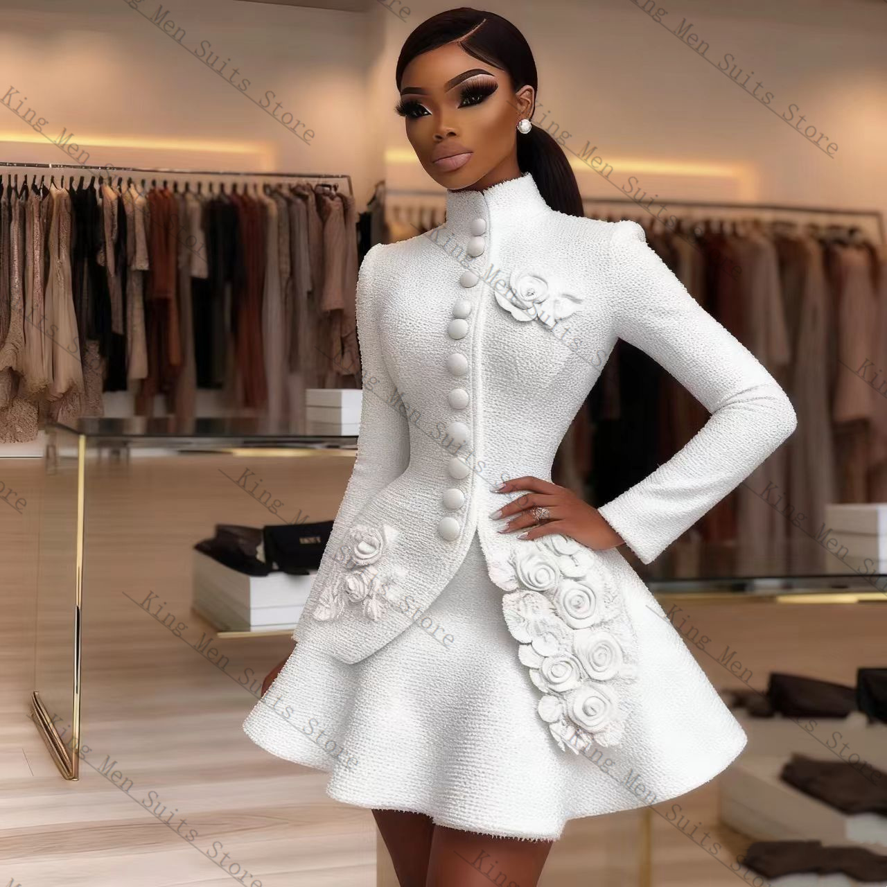 Women'S Formal Wear Tuxedo - Conjunto de traje blanco de lujo