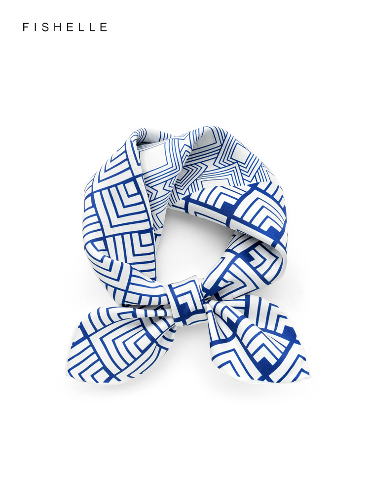 Scarf Silk Neck - Bufanda de sarga de seda auténtica
