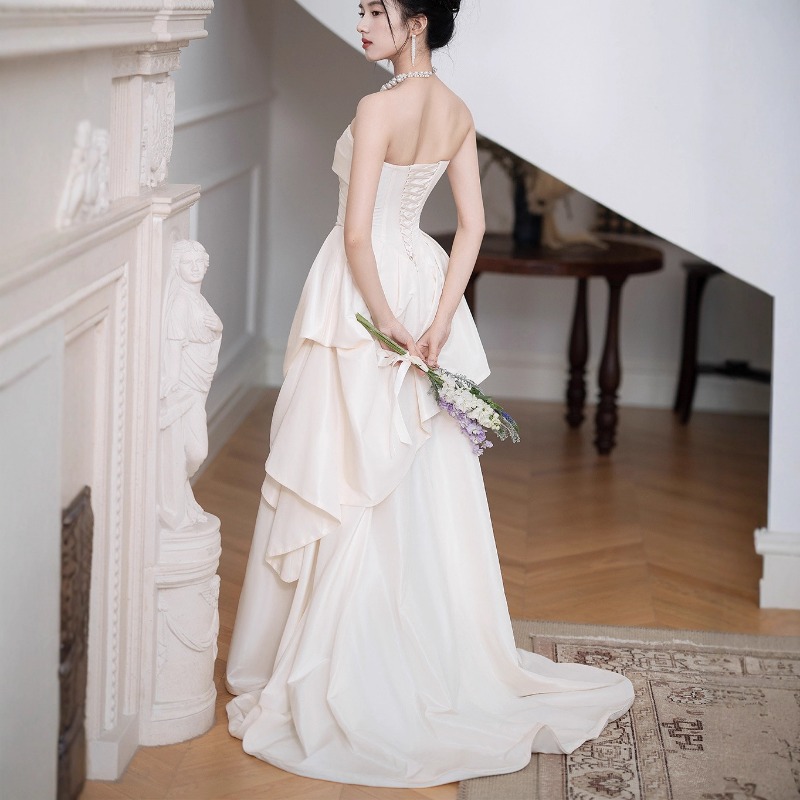 Shift Dress Sleeveless - Vestido de Novia Francés sin Tirantes,