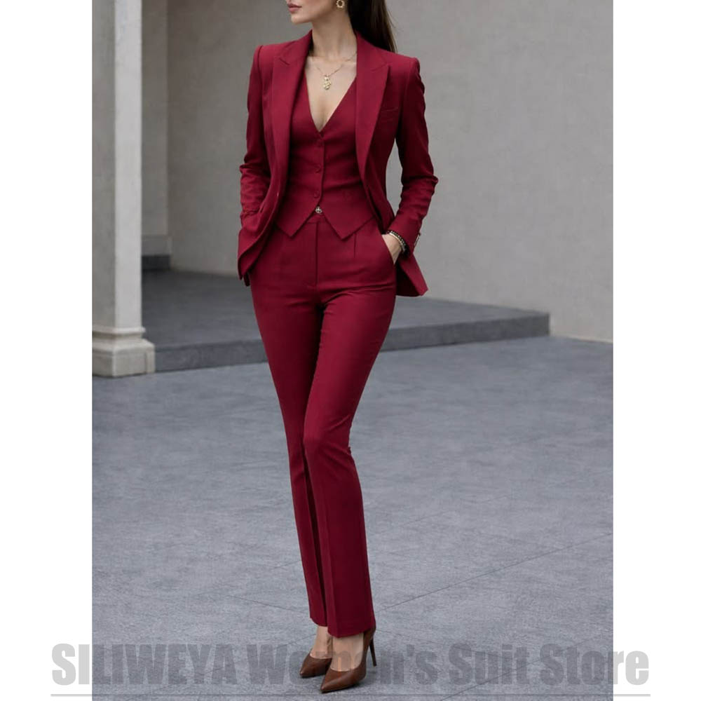 Women Formal Wear Vest - Conjunto de traje de 3 piezas