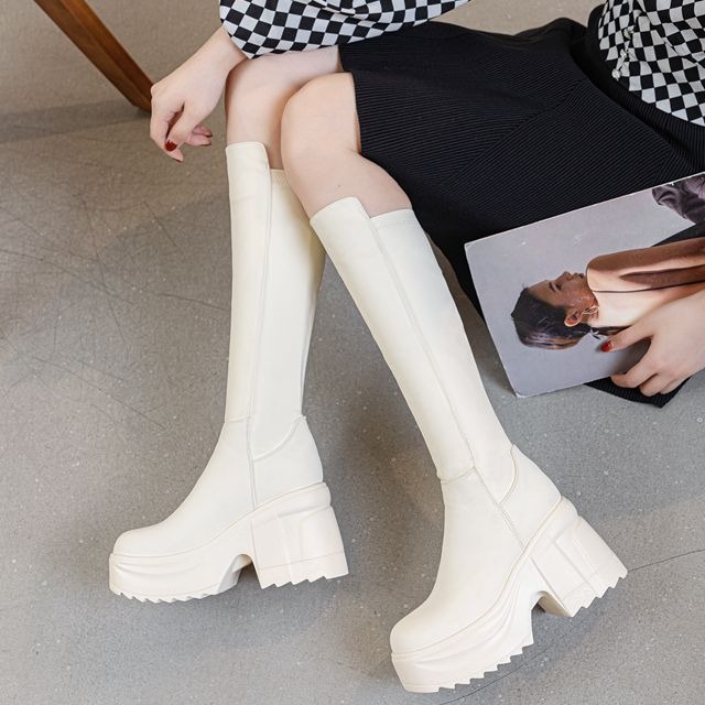 Botas de tacón ancho con suela - Woman Formal Wear reseña y precio