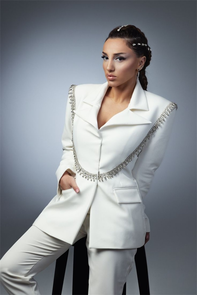 Conjunto de trajes blancos ele - Women'S Formal Wear Tuxedo reseña y precio