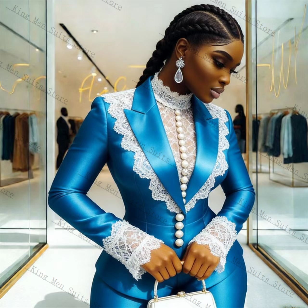 Conjunto de traje de encaje sa - Women'S Formal Wear Tuxedo reseña y precio