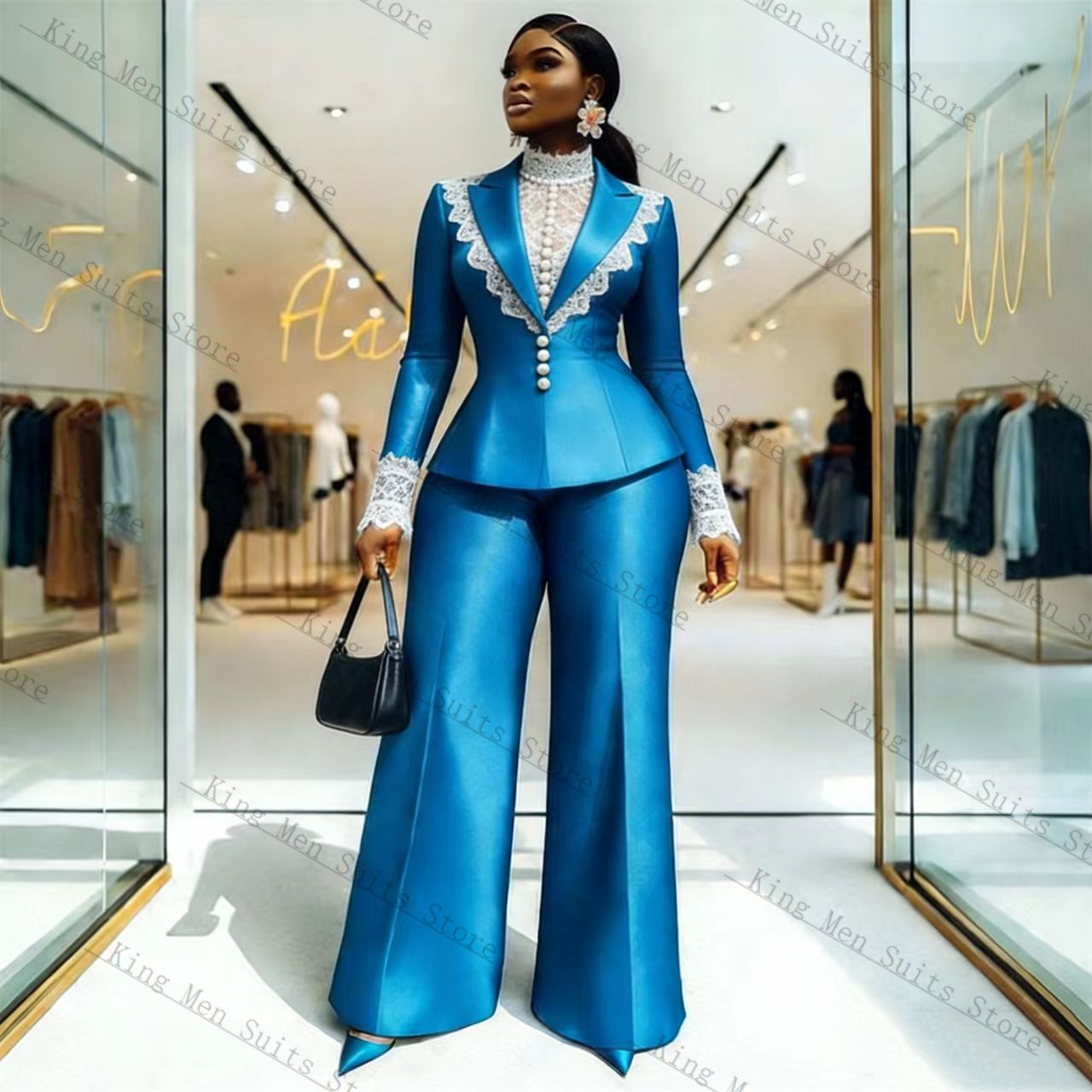 Conjunto de traje de encaje sa - Women'S Formal Wear Tuxedo reseña y precio