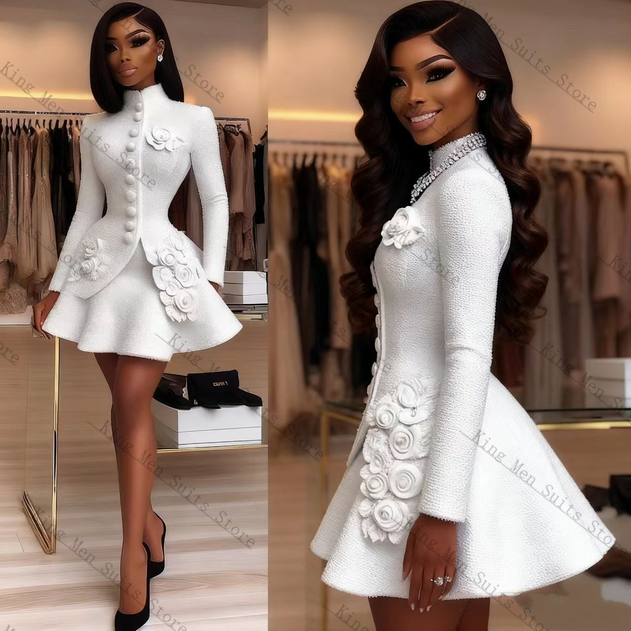 Conjunto de traje blanco de lu - Women'S Formal Wear Tuxedo reseña y precio