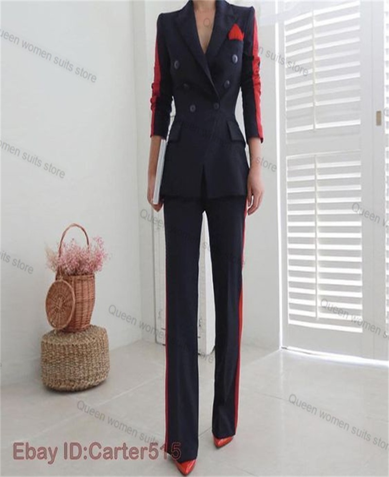 Conjunto de traje rojo y negro - Women'S Formal Wear Tuxedo reseña y precio