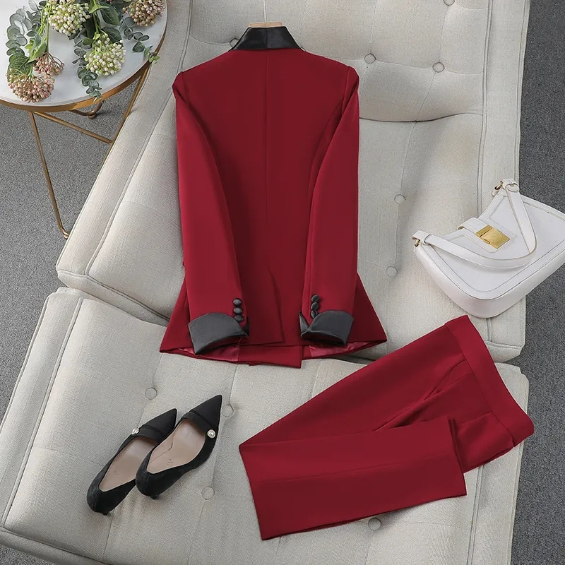 Traje de pantalón elegante roj - Women'S Formal Day Wear reseña y precio