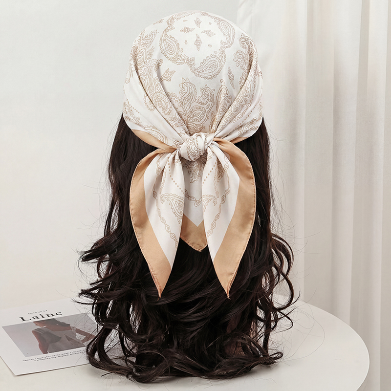 Pañuelo Cuadrado Vintage Beige - Scarf Silk Neck reseña y precio
